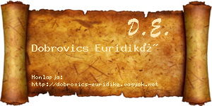 Dobrovics Euridiké névjegykártya